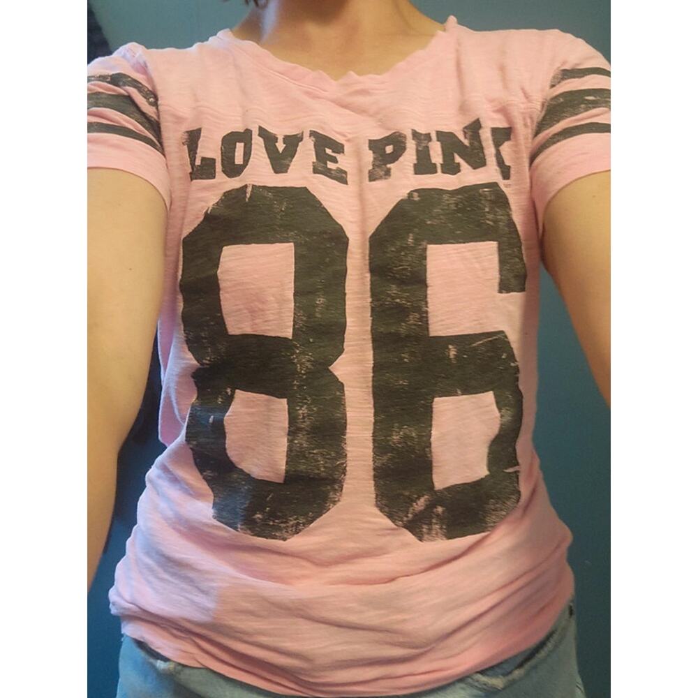Victoria's Secret PINK Baby Tee Vintage College Academia Football Size Large - Picture 2 of 5